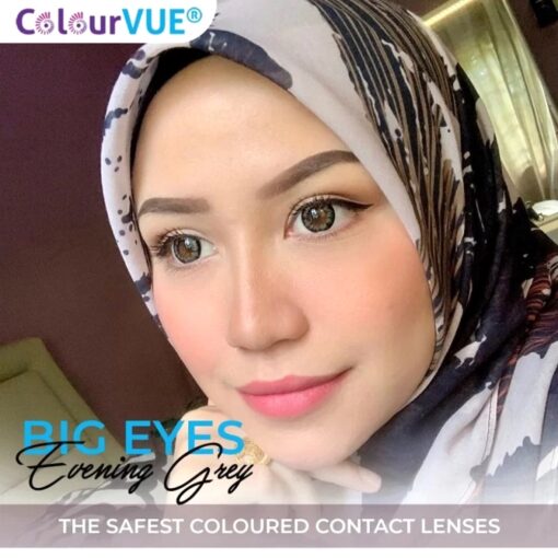 Big Eye coloured contact lenses evening grey
